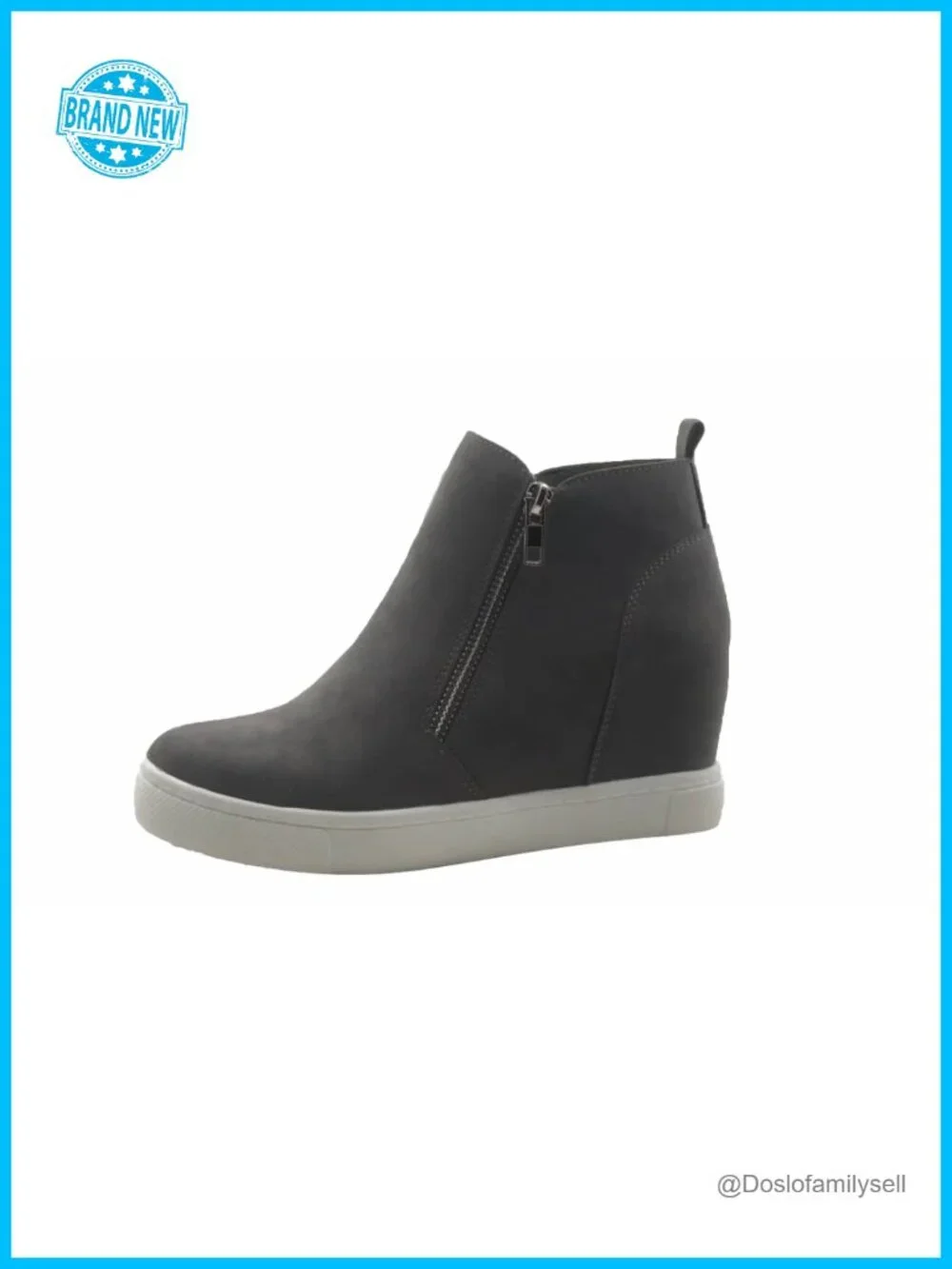 Wedge Sneakers Hidden Heel Platform Booties Zip Casual Walk